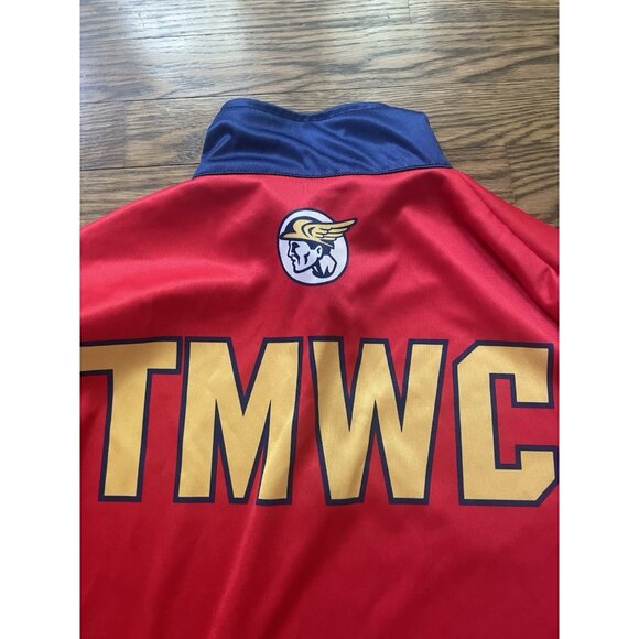 Spartan Titan Mercury Wrestling Club 1/4 Zip Warm Up Pullover Jacket Large Red - Picture 2 of 7